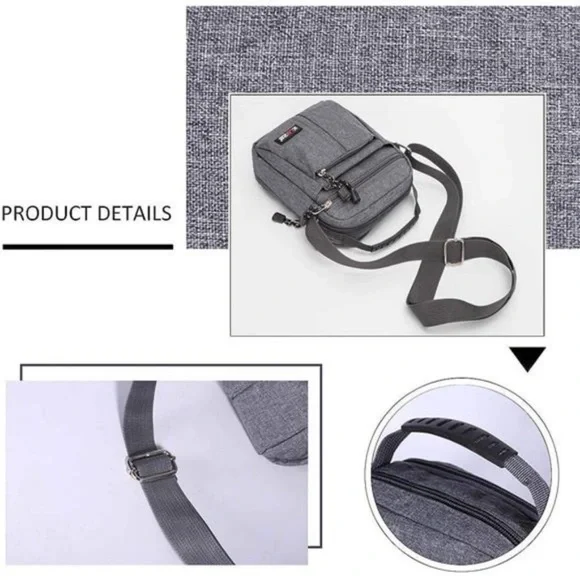 Men's Messenger Bag - Crossbody Shoulder Bags Travel Bag - Picture 6 of 8